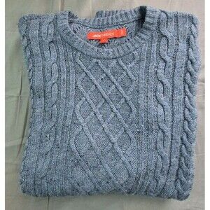 Jack Threads Crew Neck Cable Knit Wool Blend FishermanSweater Mens XL Gray